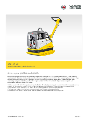 रिवर्सिबल वाइब्रेटरी प्लेट कॉम्पेक्टर Wacker Neuson DPU 4545 H