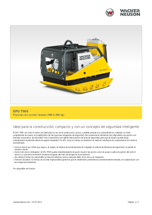 रिवर्सिबल वाइब्रेटरी प्लेट कॉम्पेक्टर Wacker Neuson DPU 7060 Fe
