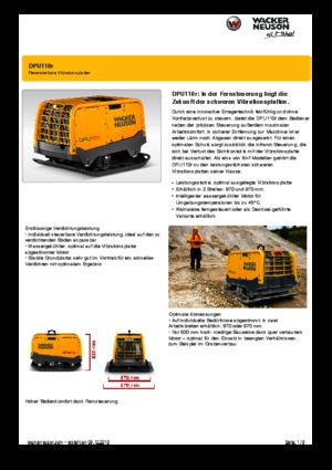 रिवर्सिबल वाइब्रेटरी प्लेट कॉम्पेक्टर Wacker Neuson DPU110r Lem 870