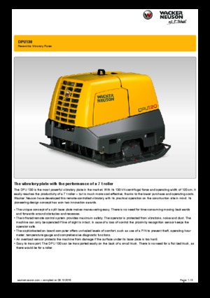रिवर्सिबल वाइब्रेटरी प्लेट कॉम्पेक्टर Wacker Neuson DPU 130 r