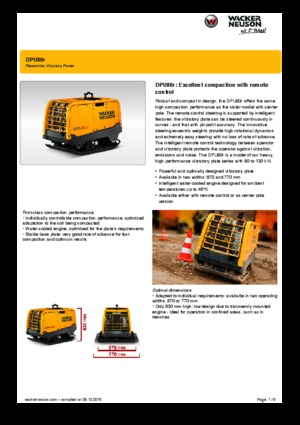 रिवर्सिबल वाइब्रेटरी प्लेट कॉम्पेक्टर Wacker Neuson DPU80r Lem 670