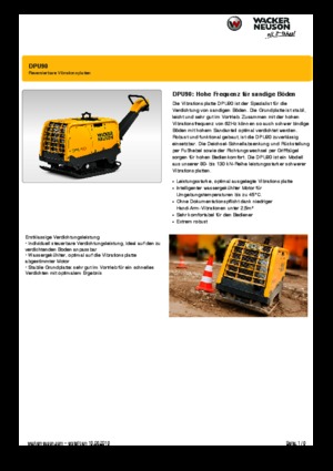 रिवर्सिबल वाइब्रेटरी प्लेट कॉम्पेक्टर Wacker Neuson DPU90 Lem 770
