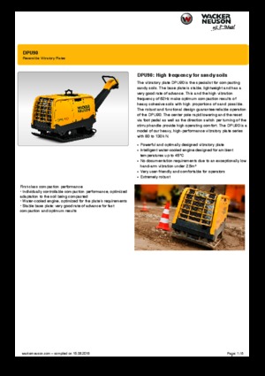 रिवर्सिबल वाइब्रेटरी प्लेट कॉम्पेक्टर Wacker Neuson DPU90 Lem 770