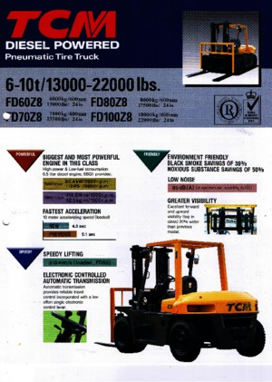 डीजल फोर्कलिफ्ट TCM FD 100 Z 8
