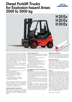 डीजल एक्सप्लोजन प्रूफ फोर्कलिफ्ट Linde H 30 D EX Zone 11