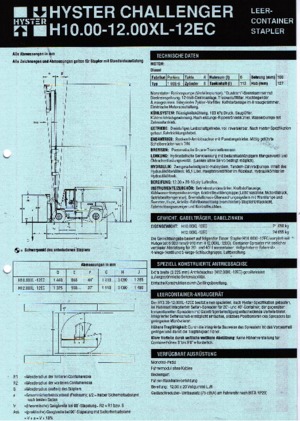 डीजल फोर्कलिफ्ट Hyster H 12.00 XL - 12 EC