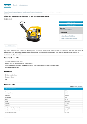 रिवर्सिबल वाइब्रेटरी प्लेट कॉम्पेक्टर Atlas Copco LG 200