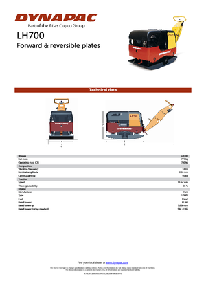 रिवर्सिबल वाइब्रेटरी प्लेट कॉम्पेक्टर Dynapac LH 700