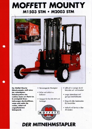 डीजल ट्रक माउंटेड फोर्कलिफ्ट Moffett M 1503 STM