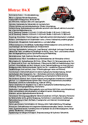 म्यूनिसिपल ट्रैक्टर फ्रंट हिच Reform Werke Metrac H 4 X