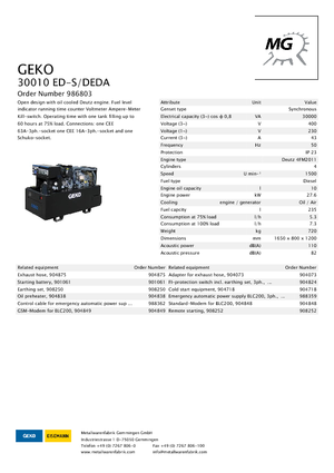 डीजल पावर जनरेटर Geko ® 30010 ED-S/DEDA