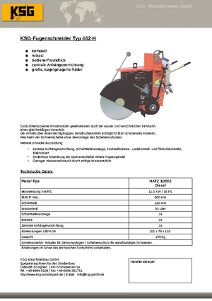 फ्लोर सॉ KSG-Maschinenbau KSG 462 H