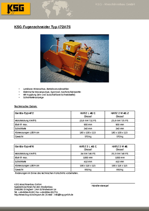 फ्लोर सॉ KSG-Maschinenbau KSG 472