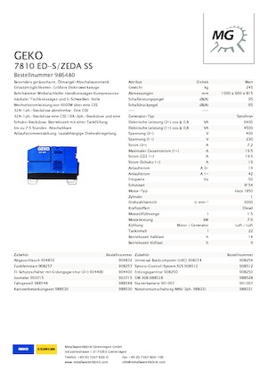 डीजल पावर जनरेटर Geko ® 7810 ED-S/ZEDA