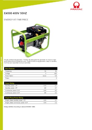 डीजल पावर जनरेटर PRAMAC Lifter E 4500 TYH