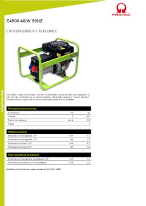 डीजल पावर जनरेटर PRAMAC Lifter E 4500 TYH