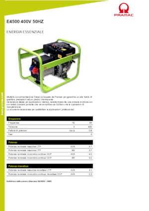 डीजल पावर जनरेटर PRAMAC Lifter E 4500 TYH