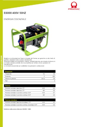 डीजल पावर जनरेटर PRAMAC Lifter E 6000 TYH