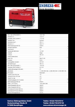 डीजल पावर जनरेटर Endress ESE 1204 DHS-GT ES ISO DI