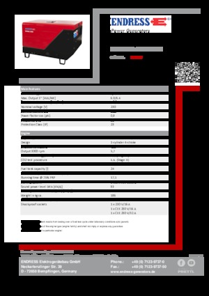 डीजल पावर जनरेटर Endress ESE 606 YS-GT ES ISO DI