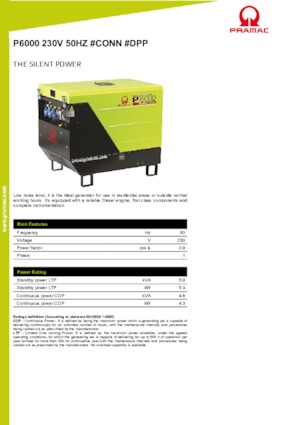 डीजल पावर जनरेटर PRAMAC Lifter P 6000 TYA