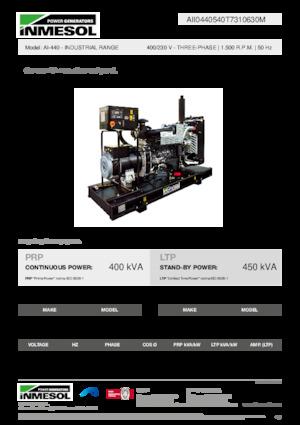 डीजल पावर जनरेटर INMESOL AI-440