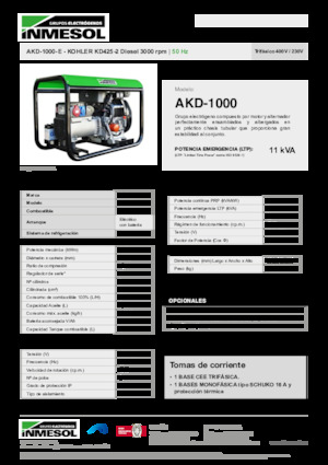 डीजल पावर जनरेटर INMESOL AKD-1000-E