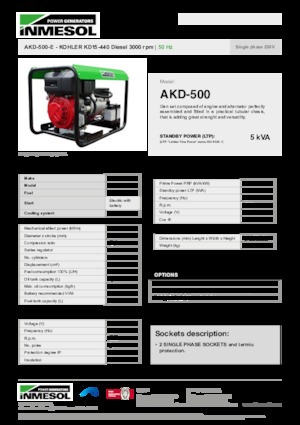 डीजल पावर जनरेटर INMESOL AKD-500-E