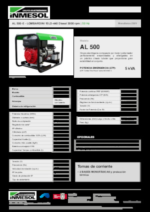 डीजल पावर जनरेटर INMESOL AL 500-E