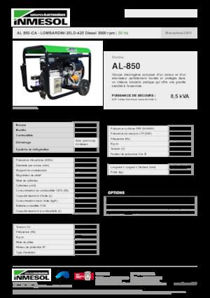डीजल पावर जनरेटर INMESOL AL 850-CA