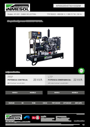 डीजल पावर जनरेटर INMESOL AR-022