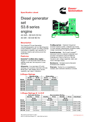 डीजल पावर जनरेटर Cummins C55 D5