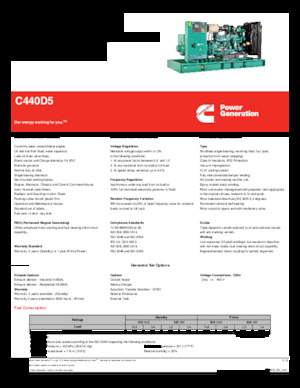 डीजल पावर जनरेटर Cummins C440D5