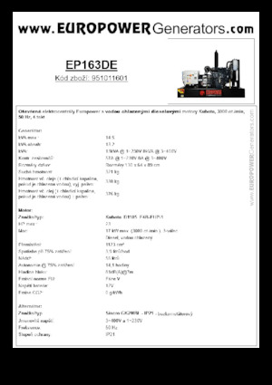 डीजल पावर जनरेटर Europower EP163DE (S)