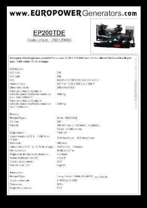 डीजल पावर जनरेटर Europower EP200TDE (LS)