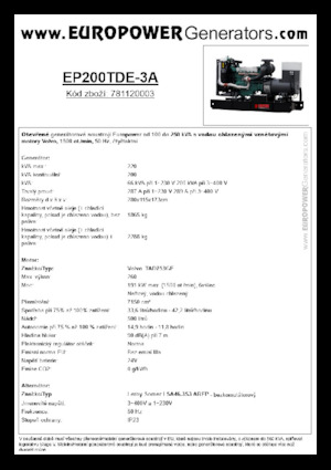 डीजल पावर जनरेटर Europower EP200TDE-3A (LS)