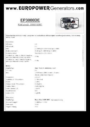 डीजल पावर जनरेटर Europower EP3000DE (MA)