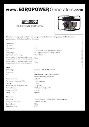 डीजल पावर जनरेटर Europower EP4000D (S)
