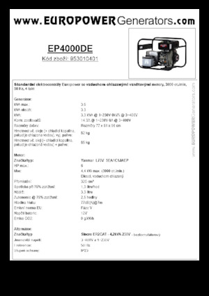 डीजल पावर जनरेटर Europower EP4000DE (S)