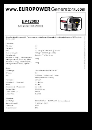 डीजल पावर जनरेटर Europower EP4200D (S)