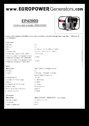 डीजल पावर जनरेटर Europower EP4200D (S)