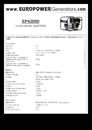डीजल पावर जनरेटर Europower EP4200D (S)