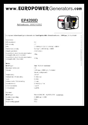 डीजल पावर जनरेटर Europower EP4200D (S)