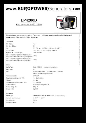 डीजल पावर जनरेटर Europower EP4200D (S)