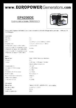 डीजल पावर जनरेटर Europower EP4200DE (S)