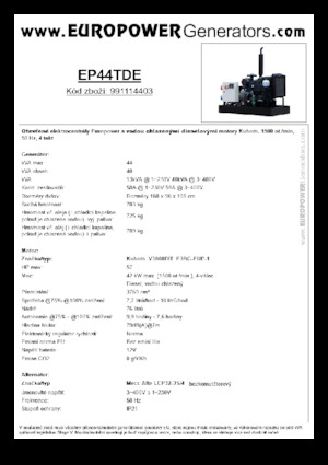 डीजल पावर जनरेटर Europower EP44TDE (MA)