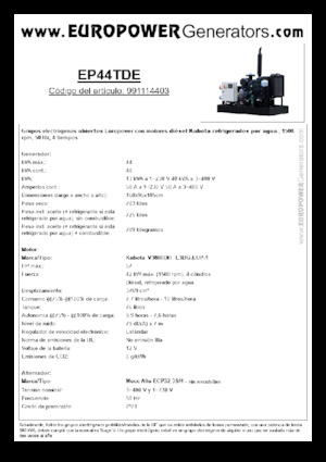 डीजल पावर जनरेटर Europower EP44TDE (MA)