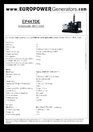 डीजल पावर जनरेटर Europower EP44TDE (MA)