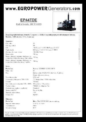 डीजल पावर जनरेटर Europower EP44TDE (MA)