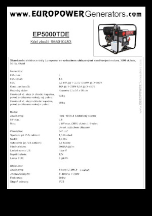 डीजल पावर जनरेटर Europower EP5000TDE (S)